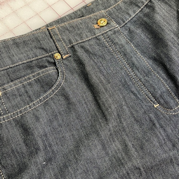 ESCADA Striated Trouser Five Pocket 100% Cotton Blue/Grey Wash Jeans SZ 40 (10) - Picture 9 of 16